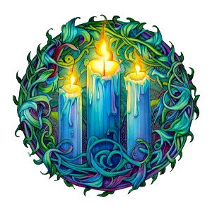 Imbolc, la Candelora fra il 1° e il 2 febbraio: tre candele accese dentro una corona di tralci verdi
