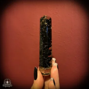 Orgone Smooth Massager Tormalina Nera con Fiore della Vita