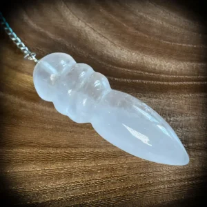 Pendolo egizio in quarzo bianco per divinazione con gli antenati