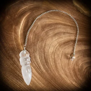 Pendolo egizio in quarzo bianco per divinazione con gli antenati